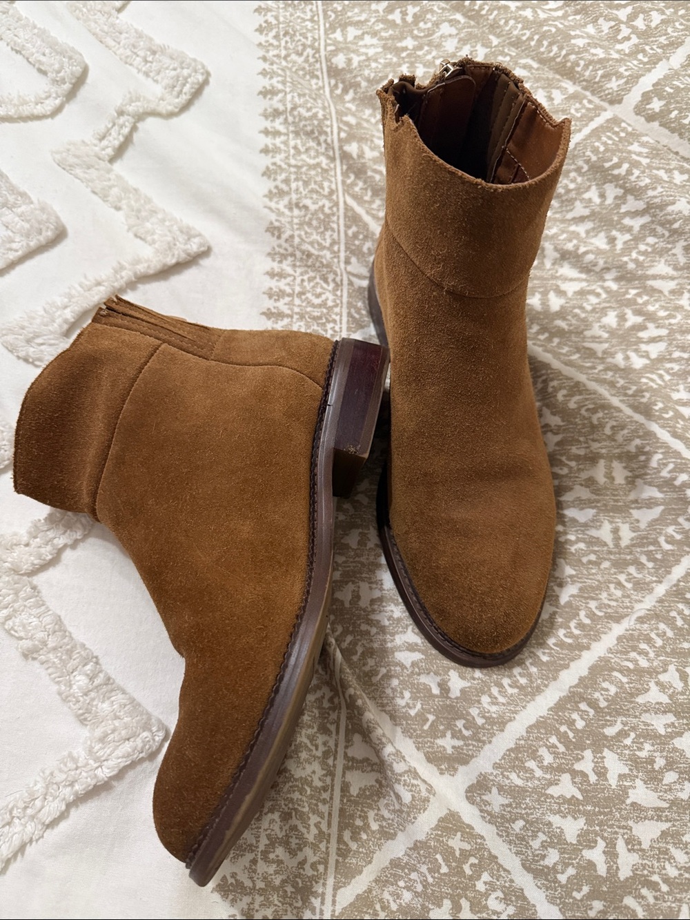 Franco Sarto Chestnut Suede Ankle Boots